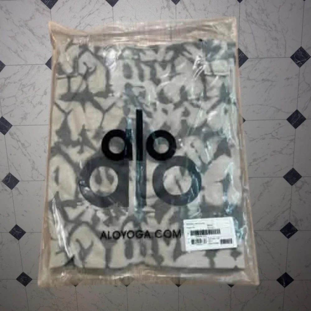 ALO Iconic Shopper XL Oversized Heavy-Duty Canvas Tote Bag - Gray Tie Dye